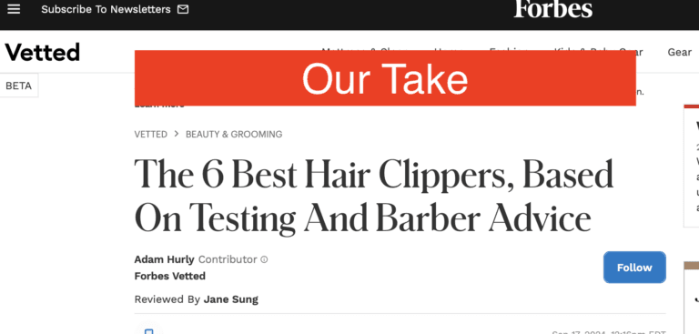 Trusted Barber Reviews Forbes Best Hair Clippers of 2025 10 a screenshot of a the Forbes website
