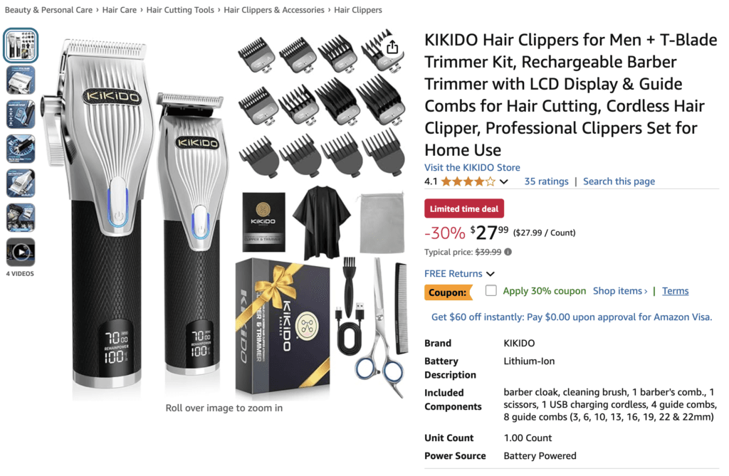 KIKIDO T balde trimmer set LCD display