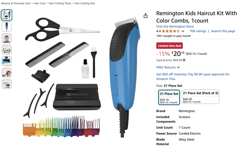 Remington Kids haricut kit