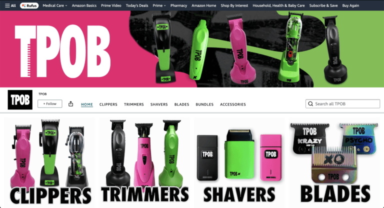 Best TPOB Hair Clippers, Trimmers, and Shavers: Detailed Review & Top Picks for Every Barber 9 TPOB Amazon Store Front