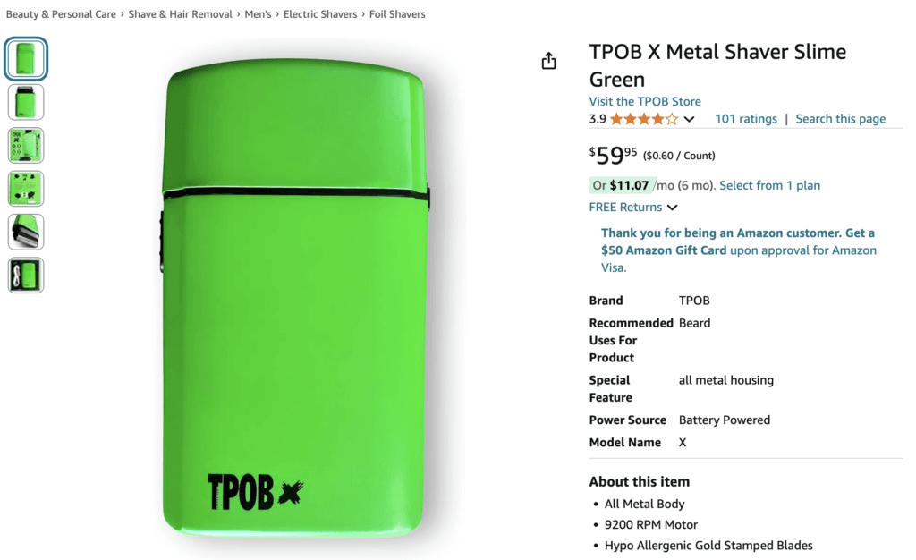 TPOB X Metal Shaver