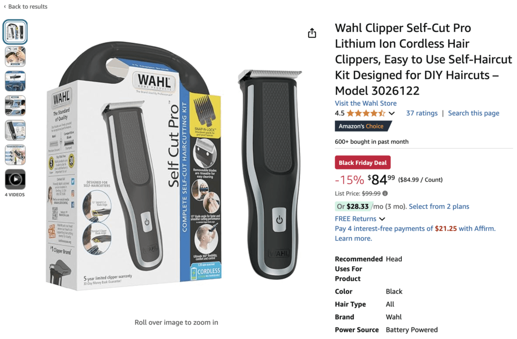 Wahl Clipper Self cut Pro