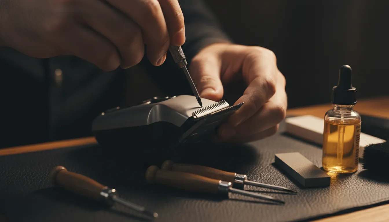 How to Sharpen Clipper and Trimmer Blades at Home 3 Reassembling trimmer blades with a precision screwdriver after sharpening