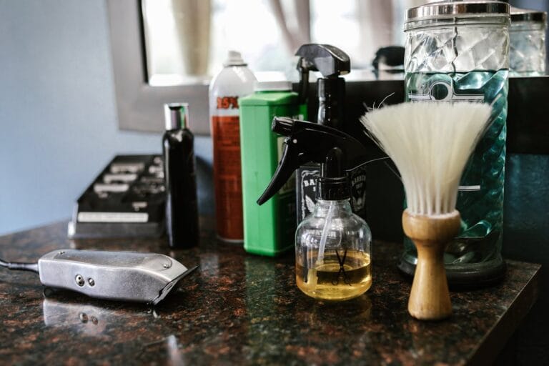 How to Use BARBICIDE®: The #1 Complete Guide for Barbers 7 barber back bar with barbicide