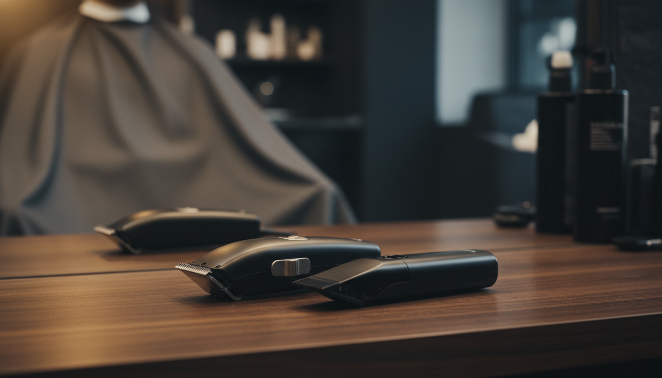 Two matte black cordless clippers