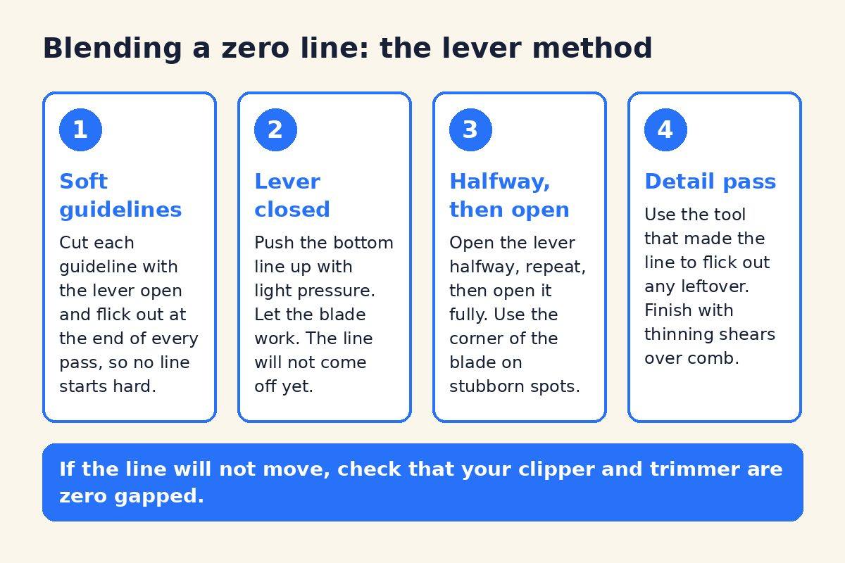 How to Blend a Zero Line: Fix Harsh Clipper Lines 4 Diagram of the lever method for blending a zero line out of a fade
