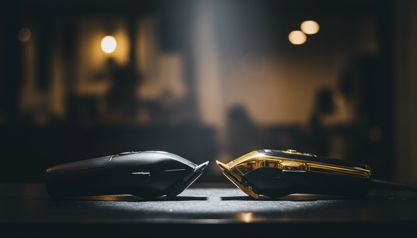 Two cordless clippers facing off