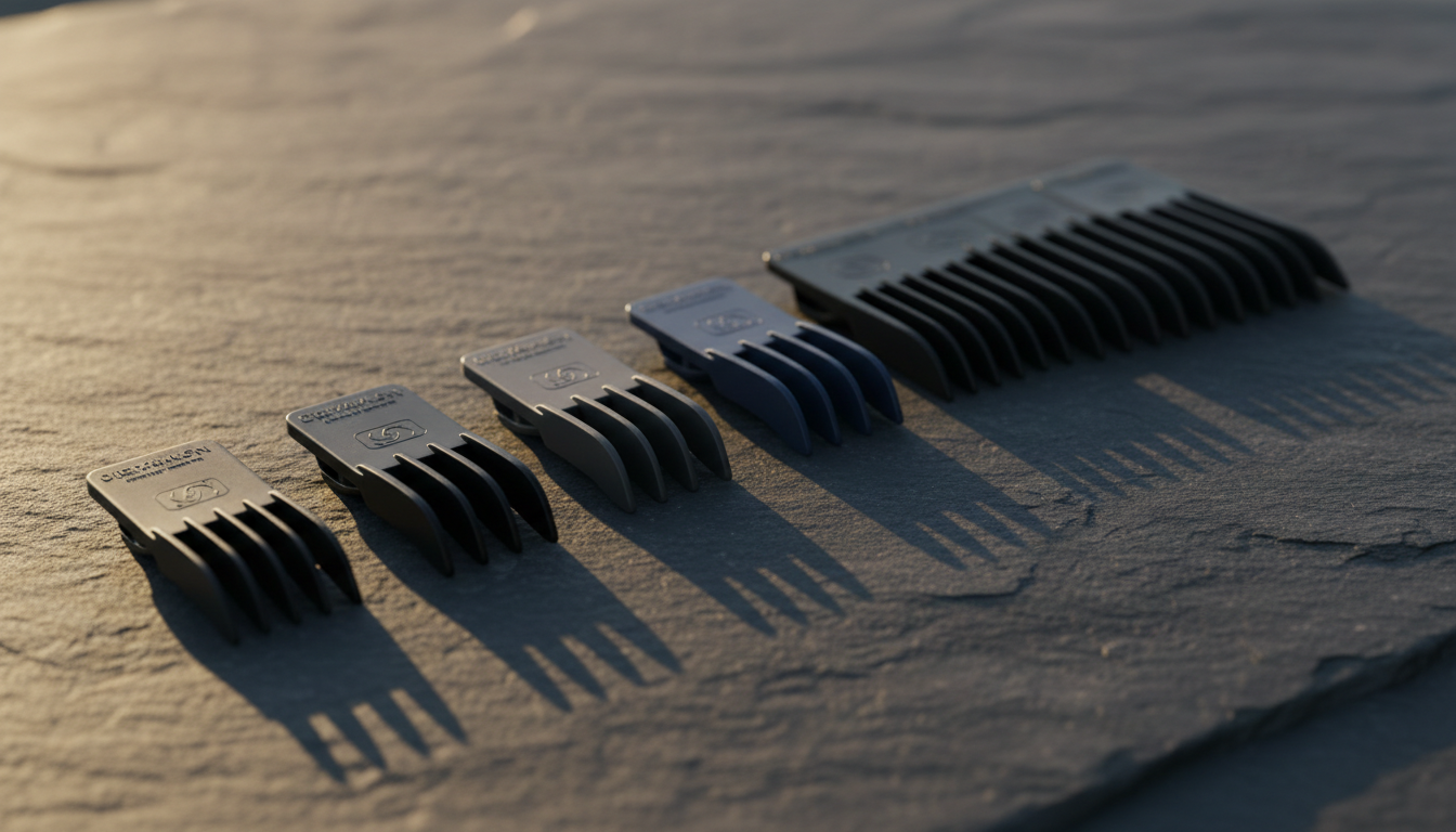 Best Hair Clippers for Fades in 2026 3 Clipper guard combs laid out from short to long