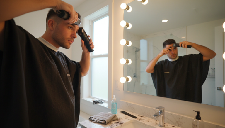 The Best Hair Clippers for Home Use in 2026 5 Man cutting his own fade at home in front of a mirror