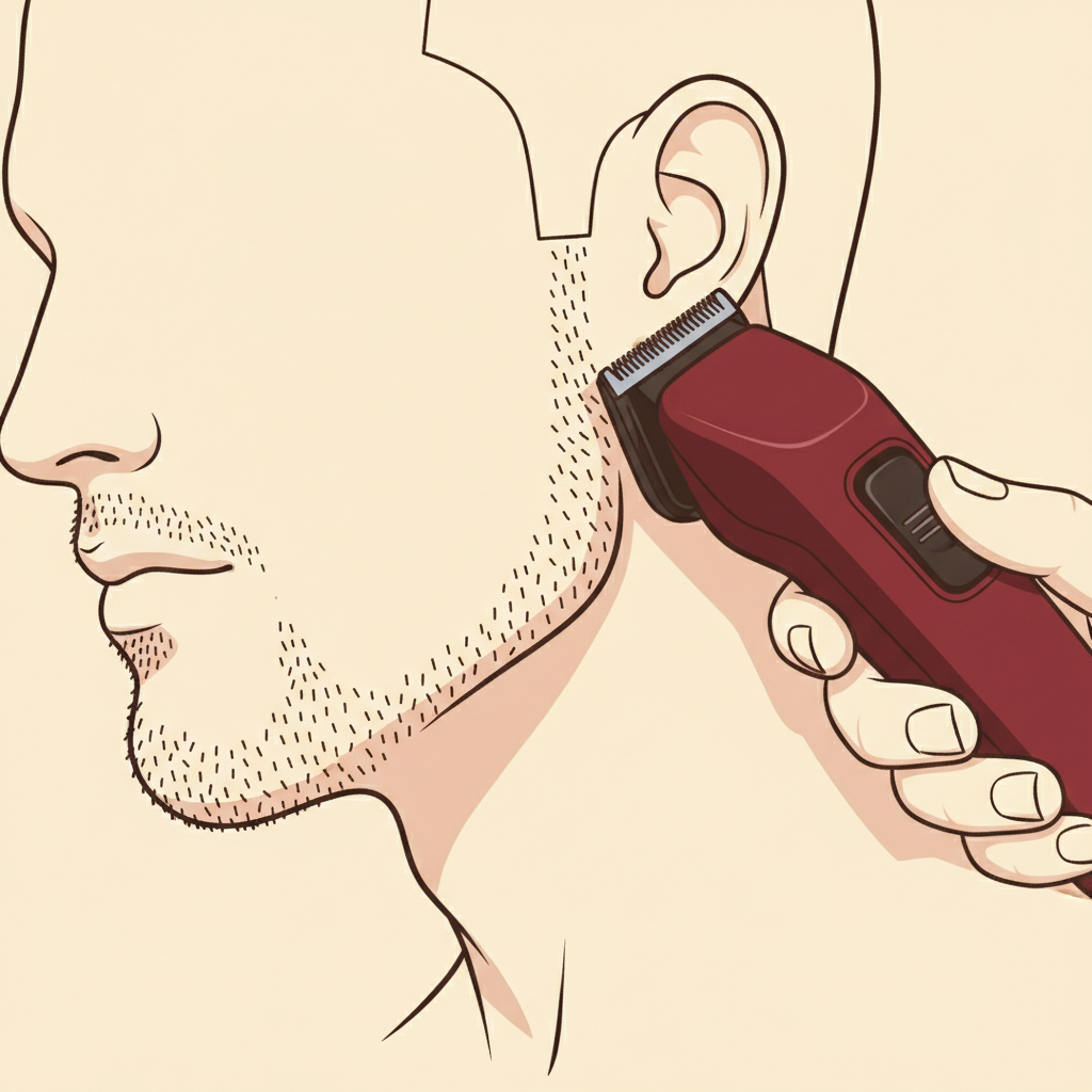 Best Trimmers for Stubble and Short Beards (2026) 2 A cordless trimmer defining the neckline of a short stubble beard