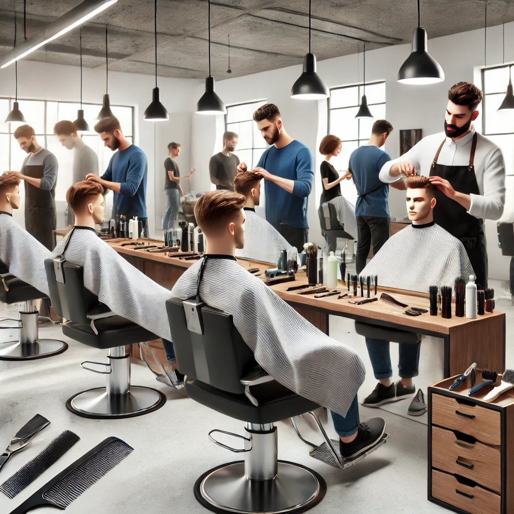 Barber School Near Me: How to Choose the Best Path to Becoming a Professional Barber 1 a group of men in a barber shop