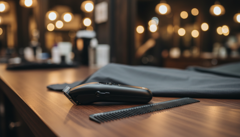 Philips OneBlade Pro 360 Review: The One Tool That Handles Beard, Stubble and Body Work 3 photorealistic editorial photo for a barbershop blog header a matte black cordle