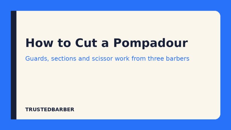 How to Cut a Pompadour: Guards, Sections and Scissor Work 7 How to cut a pompadour title card