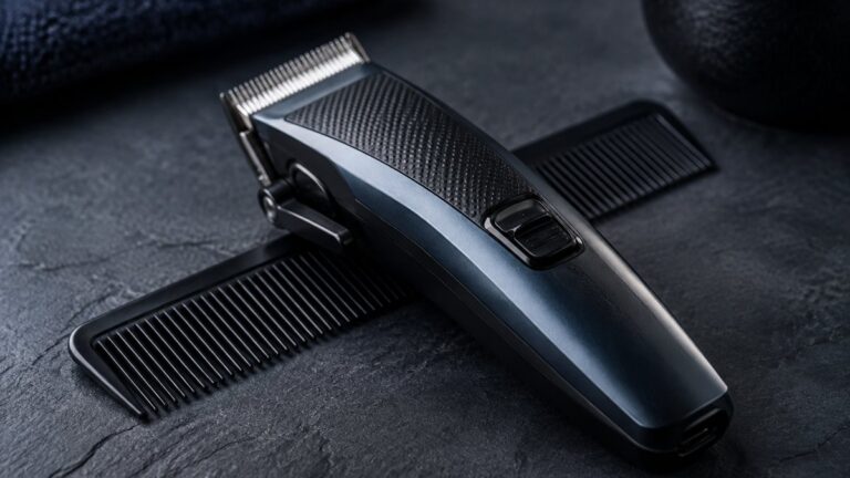 Clipper Over Comb: Tips From Two Barber Tutorials 3 Clipper and comb together on dark slate
