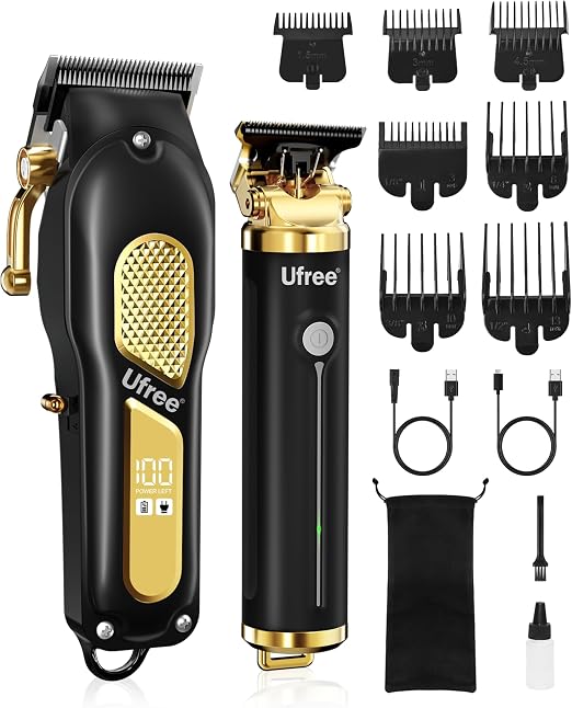 Ufree Clipper and Trimmer Set Review: Putting the Budget Amazon Kit to Real Work 2 Ufree cordless hair clipper and T-blade trimmer set with guards and charging cables